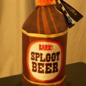 Bark Sploot Beer Plush Toy - Brown and Orange
